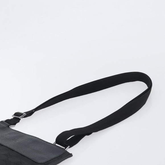 GUCCI GG Canvas Shoulder Bag Black Silver 27639 Auth mr2857