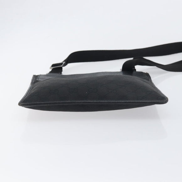 GUCCI GG Canvas Shoulder Bag Black Silver 27639 Auth mr2857