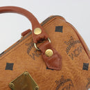 MCM Logogram Vicetos Mini Boston Bag PVC Leather Brown Gold Auth mr2858-10