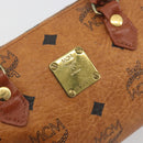 MCM Logogram Vicetos Mini Boston Bag PVC Leather Brown Gold Auth mr2858-12