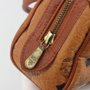 MCM Logogram Vicetos Mini Boston Bag PVC Leather Brown Gold Auth mr2858-17