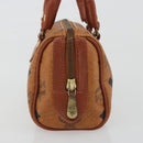 MCM Logogram Vicetos Mini Boston Bag PVC Leather Brown Gold Auth mr2858-4