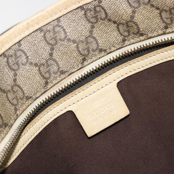 GUCCI GG Supreme Tote Bag PVC Beige Silver 211138 Auth mr2860