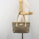 GUCCI GG Supreme Tote Bag PVC Beige Silver 211138 Auth mr2860-22