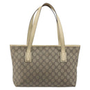 GUCCI GG Supreme Tote Bag PVC Beige Silver 211138 Auth mr2860-3
