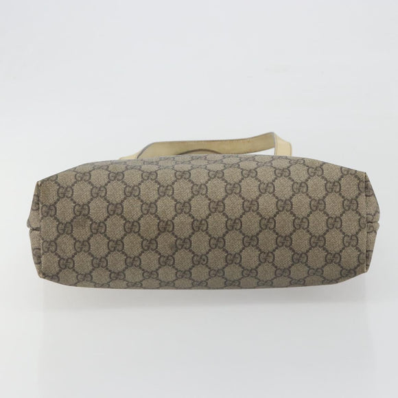 GUCCI GG Supreme Tote Bag PVC Beige Silver 211138 Auth mr2860