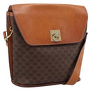 CELINE Macadam Canvas Shoulder Bag PVC Leather Brown Gold Auth mr2861-1