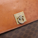 CELINE Macadam Canvas Shoulder Bag PVC Leather Brown Gold Auth mr2861-9