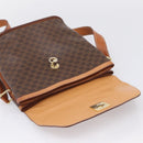 CELINE Macadam Canvas Shoulder Bag PVC Leather Brown Gold Auth mr2861-10