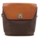 CELINE Macadam Canvas Shoulder Bag PVC Leather Brown Gold Auth mr2861-13