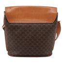 CELINE Macadam Canvas Shoulder Bag PVC Leather Brown Gold Auth mr2861-2