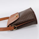 CELINE Macadam Canvas Shoulder Bag PVC Leather Brown Gold Auth mr2861-3