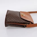 CELINE Macadam Canvas Shoulder Bag PVC Leather Brown Gold Auth mr2861-4