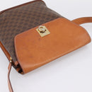 CELINE Macadam Canvas Shoulder Bag PVC Leather Brown Gold Auth mr2861-6