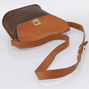 CELINE Macadam Canvas Shoulder Bag PVC Leather Brown Gold Auth mr2861-7
