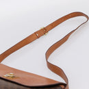 CELINE Macadam Canvas Shoulder Bag PVC Leather Brown Gold Auth mr2861-14