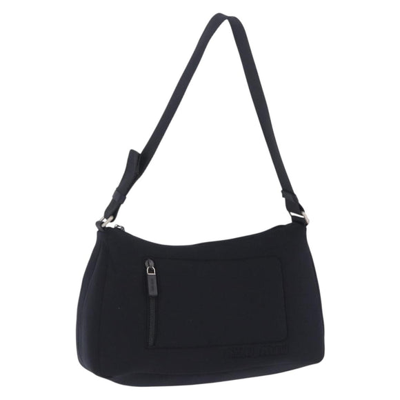 Miu Miu Shoulder Bag Nylon Black Silver Auth mr2866A