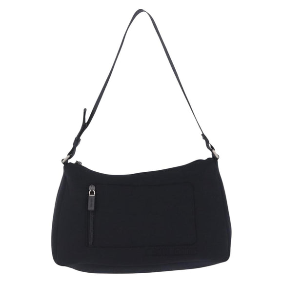 Miu Miu Shoulder Bag Nylon Black Silver Auth mr2866A