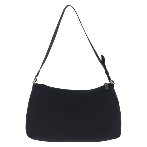 Miu Miu Shoulder Bag Nylon Black Silver Auth mr2866A