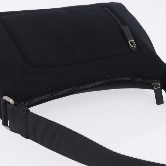 Miu Miu Shoulder Bag Nylon Black Silver Auth mr2866A