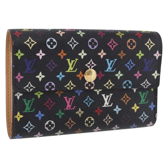 LOUIS VUITTON Monogram Multicolor Wallet Black LV Auth mr2867