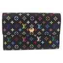 LOUIS VUITTON Monogram Multicolor Wallet Black LV Auth mr2867-2