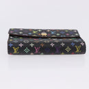 LOUIS VUITTON Monogram Multicolor Wallet Black LV Auth mr2867-7