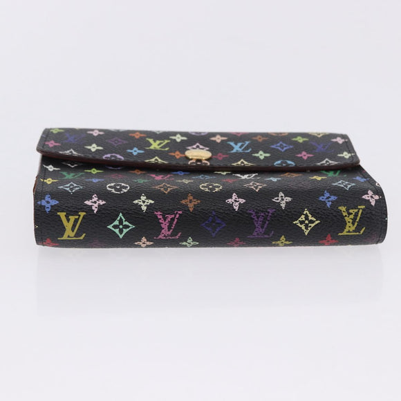 LOUIS VUITTON Monogram Multicolor Wallet Black LV Auth mr2867