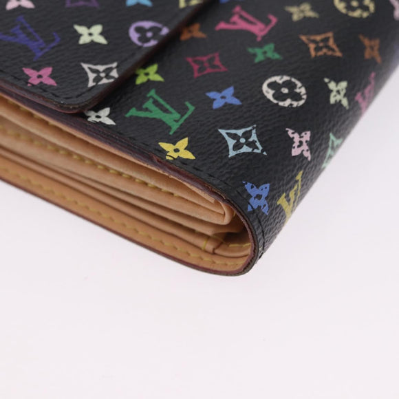 LOUIS VUITTON Monogram Multicolor Wallet Black LV Auth mr2867