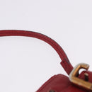 Chloe Accessory Pouch Leather Red Gold Silver Auth mr2868A-10
