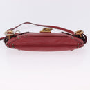 Chloe Accessory Pouch Leather Red Gold Silver Auth mr2868A-11