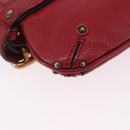 Chloe Accessory Pouch Leather Red Gold Silver Auth mr2868A-14