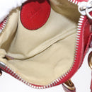 Chloe Accessory Pouch Leather Red Gold Silver Auth mr2868A-22