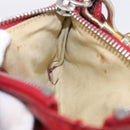 Chloe Accessory Pouch Leather Red Gold Silver Auth mr2868A-24