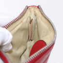 Chloe Accessory Pouch Leather Red Gold Silver Auth mr2868A-25