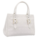 Christian Dior Canage Hand Bag Leather White Silver Auth mr2872V-1