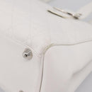 Christian Dior Canage Hand Bag Leather White Silver Auth mr2872V-10