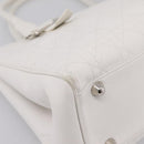 Christian Dior Canage Hand Bag Leather White Silver Auth mr2872V-11
