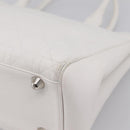 Christian Dior Canage Hand Bag Leather White Silver Auth mr2872V-12