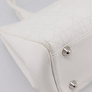 Christian Dior Canage Hand Bag Leather White Silver Auth mr2872V-13