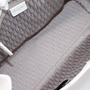 Christian Dior Canage Hand Bag Leather White Silver Auth mr2872V-16