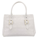 Christian Dior Canage Hand Bag Leather White Silver Auth mr2872V-2