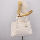 Christian Dior Canage Hand Bag Leather White Silver Auth mr2872V-24