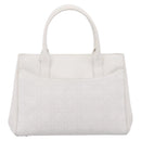 Christian Dior Canage Hand Bag Leather White Silver Auth mr2872V-3