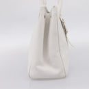 Christian Dior Canage Hand Bag Leather White Silver Auth mr2872V-4