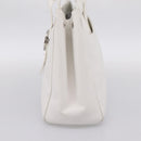 Christian Dior Canage Hand Bag Leather White Silver Auth mr2872V-5