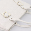 Christian Dior Canage Hand Bag Leather White Silver Auth mr2872V-6