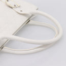 Christian Dior Canage Hand Bag Leather White Silver Auth mr2872V-7