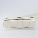 BOTTEGA VENETA MAXI INTRECCIATO Cassette Bag Leather White Silver Auth mr2874V-10