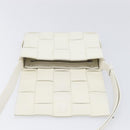 BOTTEGA VENETA MAXI INTRECCIATO Cassette Bag Leather White Silver Auth mr2874V-18